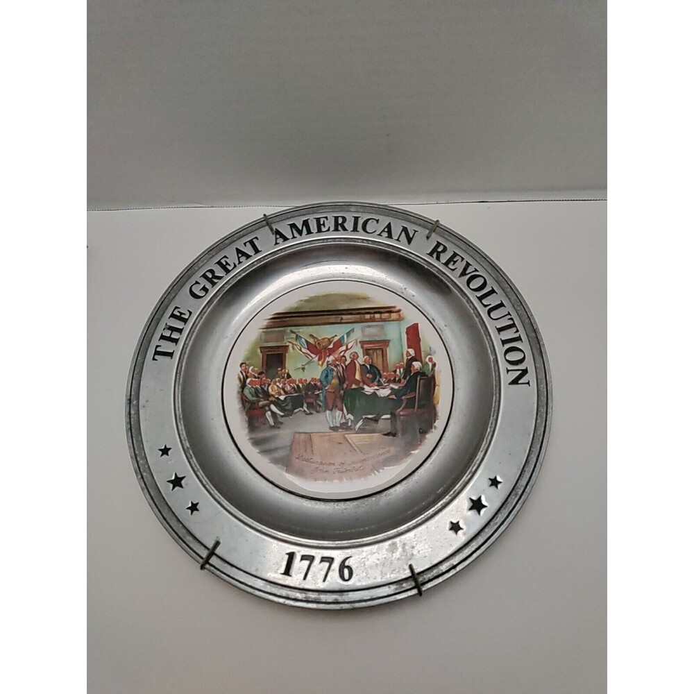 The Great American Revolution "Declaration of Independence"- 1776-pewter plate